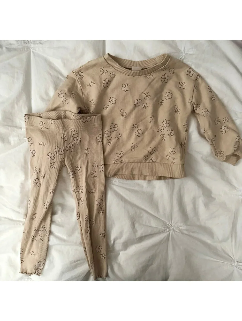 Carters Cream Floral Sweatshirt Leggings Set